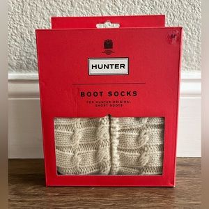 NWT Hunter Original Short Cream Cable Knit Boot Socks Size M 5-7